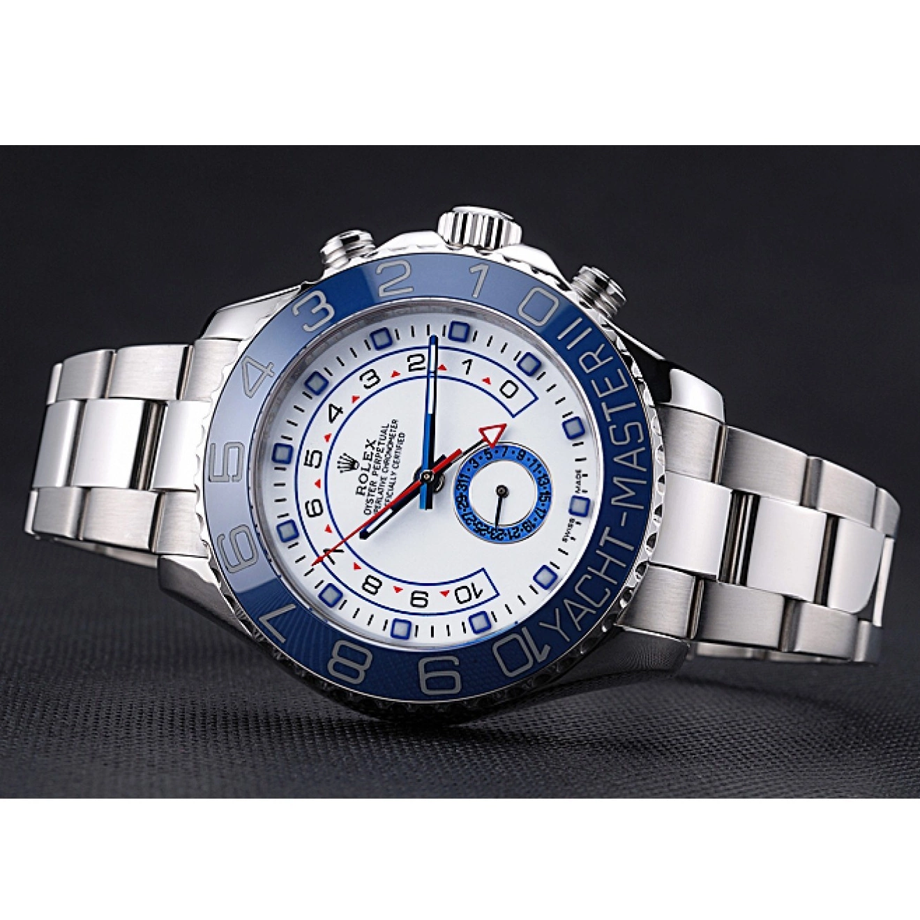 Aaa replica watch White Dial Bracelet Rolex Bezel Steel 622269 Blue Stainless Master II Yacht 0514